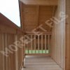 2 - Balcon mélèze simple traverse et barreaux bois diagonales.